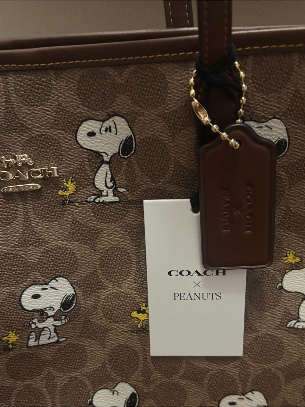 Coach x Peanuts Leather Logo Tote - Picture 7 of 7